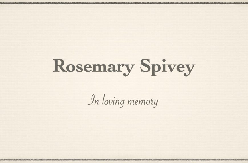 Funeral of Rosemary Spivey – Thursday 30th December at 11am