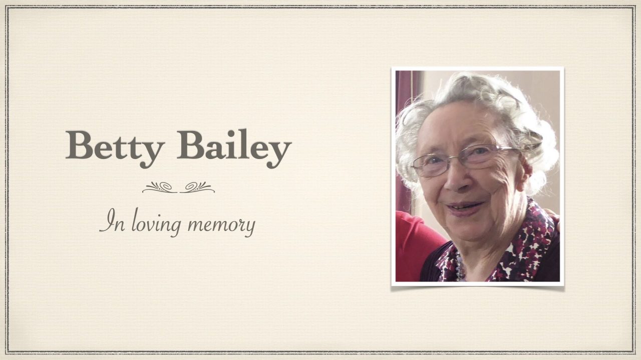 Funeral of Betty Bailey – Tuesday 3rd May at 2pm