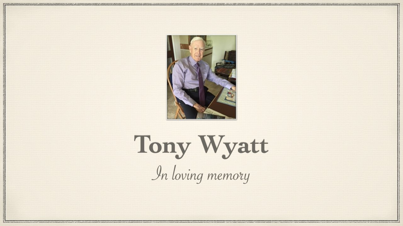 Funeral of Tony Wyatt – Monday 6th February at 1pm